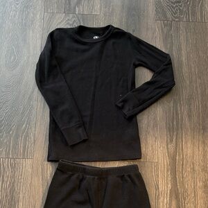 Children’s Black Long Sleeve Thermal Set